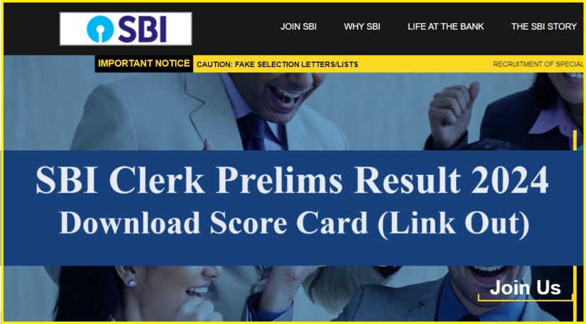 SBI Clerk Prelims Result 2024 Download LInk