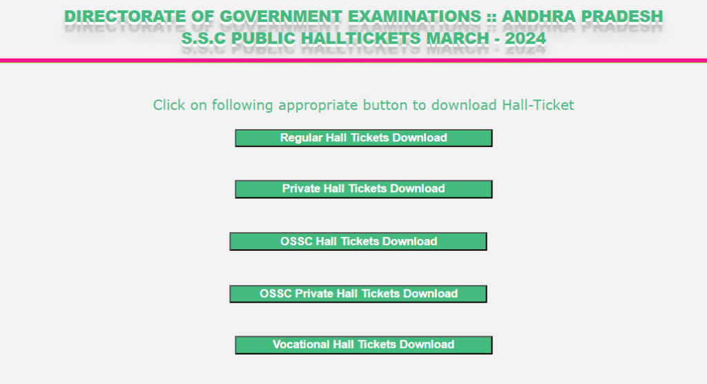 AP SSC Public Hall Tickets March 2024