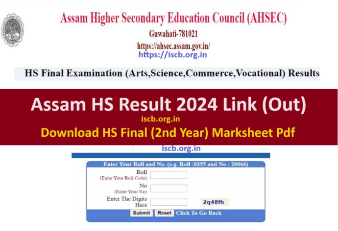 Assam HS Result 2024 Exametc Link