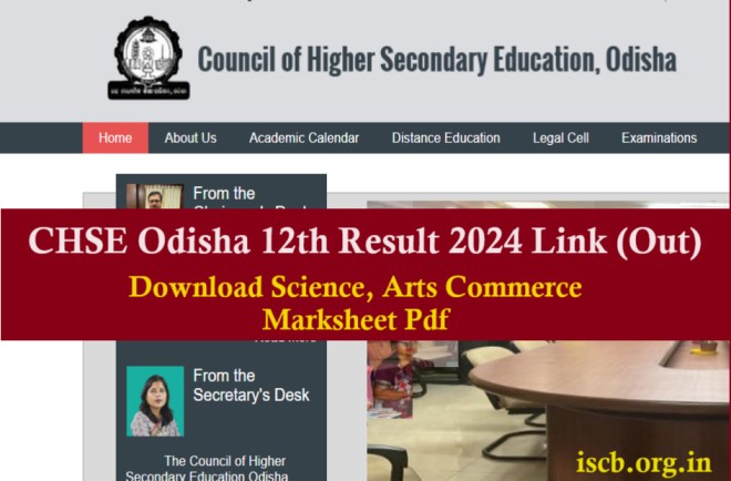CHSE Odisha 12th Plus 2 Result 2024 Link