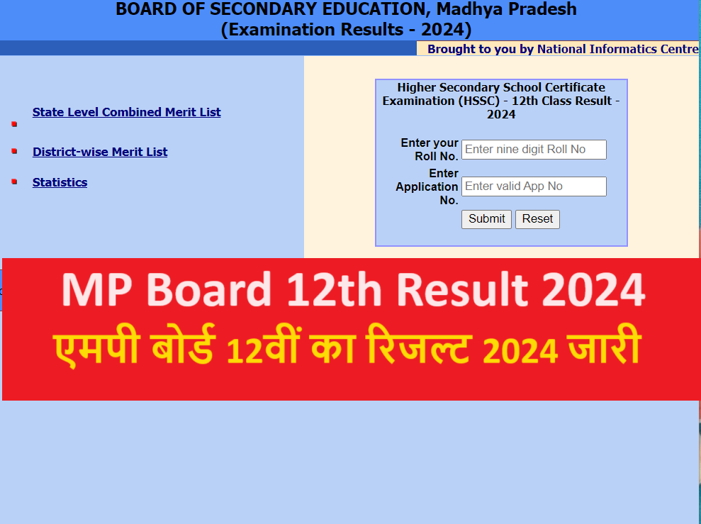 Sarkari Result Mp Board 12th Result 2024 Link