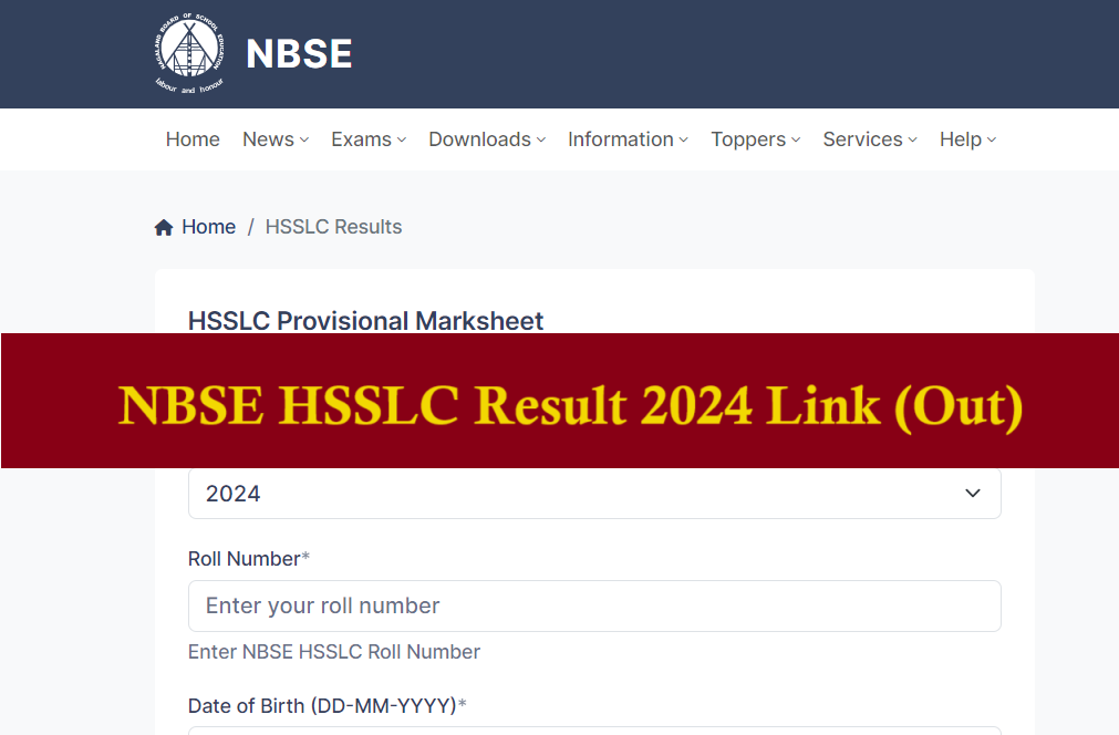 NBSE HSSLC Result 2024 Name Wise and Provisional Marksheet Pdf Link