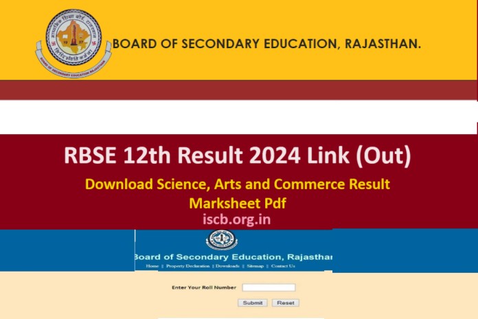 RBSE 12th Result 2024 Science Arts commerce Link Indiaresults