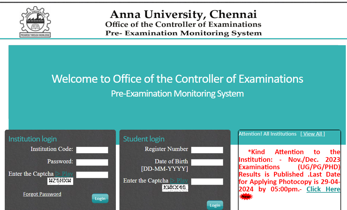 Anna University UG Degree Results 2024 Link (Out) Coe1.annauniv.edu 1st ...