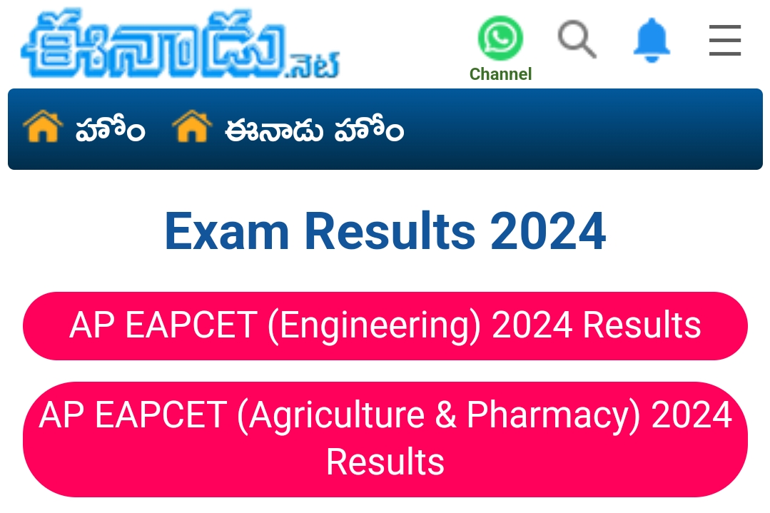 Andhra Pradesh EAMCET Result 2024 Link (Out) Cets.apsche.ap.gov.in ...