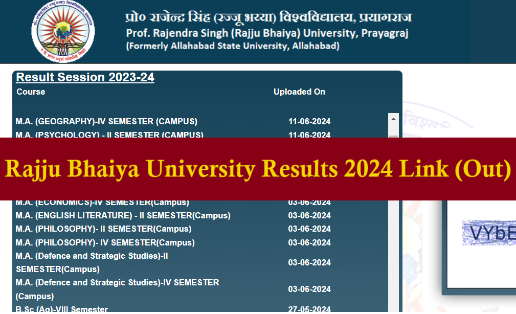 Rajju Bhaiya University Results 2024 Link