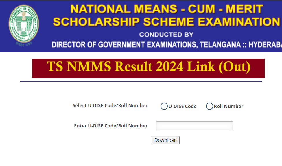 TS NMMS Result 2024 Link