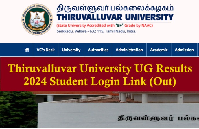 Thiruvalluvar University UG Results 2024 Student Login Link